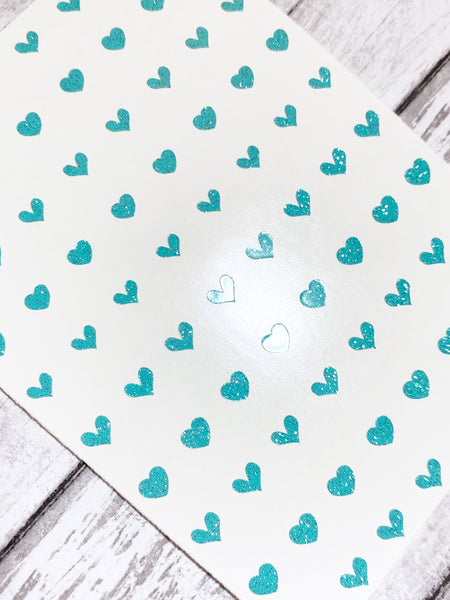 All Hearts Small Nail Decal | Sparkle Tiffany Blue