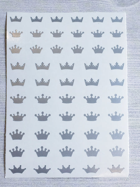 Princess Crown Nail Decal | Silver Shimmer