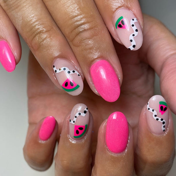 Watermelon Nail Decal | Neon Pink & Green