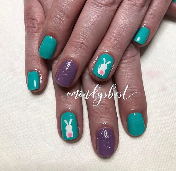 Easter Bunny Nail Decal | White + Tail Color Option