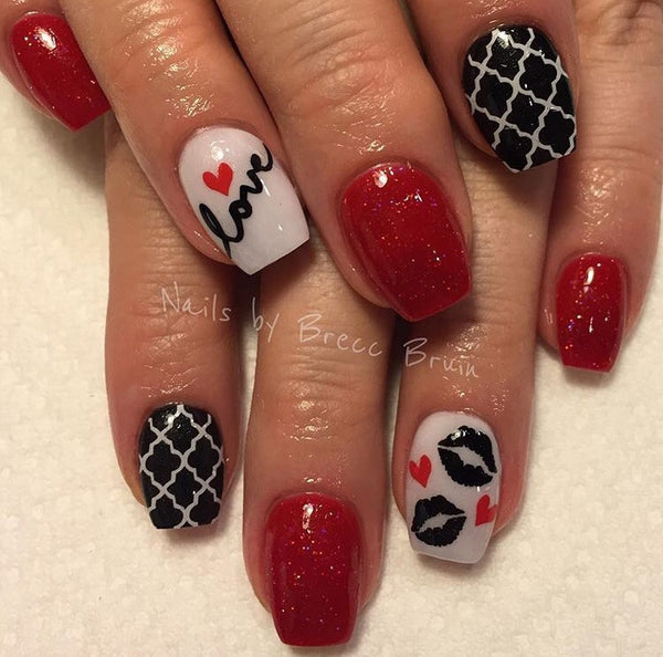 Kissy Lips Nail Decal | Black (*Decal Comes Un-Weeded)