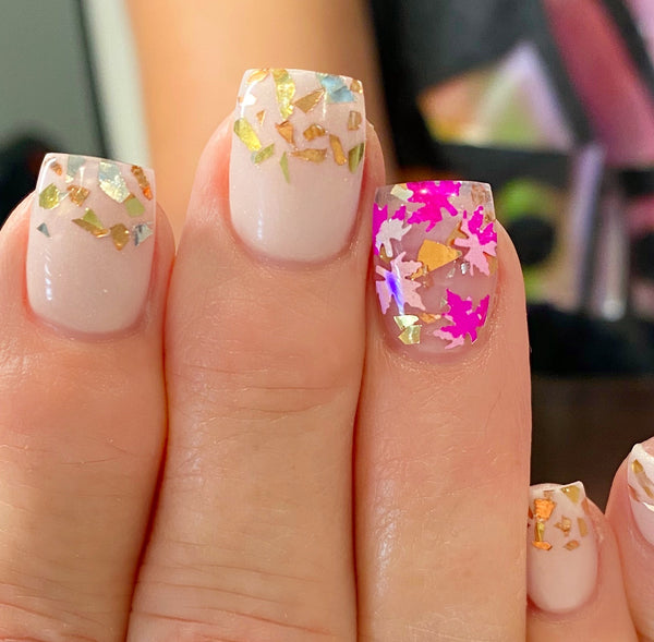 Maple Leaf Nail Glitter | Pink Tones