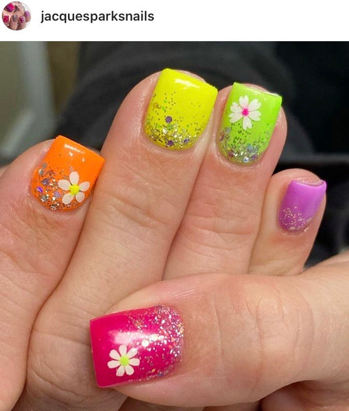 Flower Variety Nail Decal | White