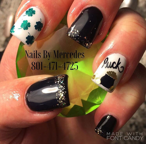 All Clovers Nail Decal | Sparkle Green