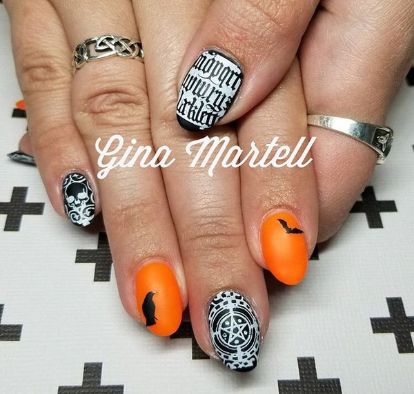Bat-Crow-Owl Nail Decal | Black