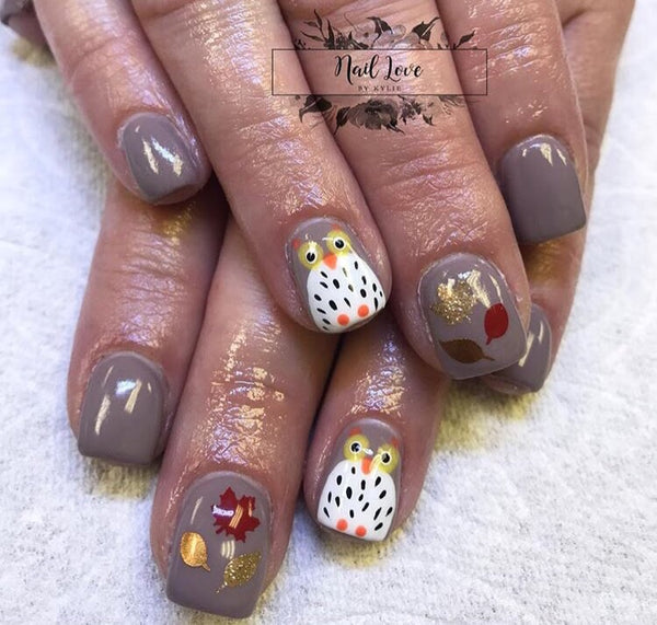 Leaves (Design 1) Nail Decal | Dark Red