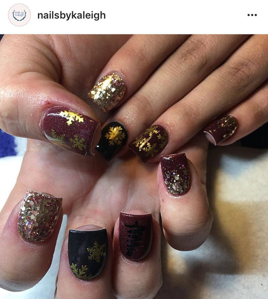 Snowflakes Small Nail Decal | Gold Shimmer