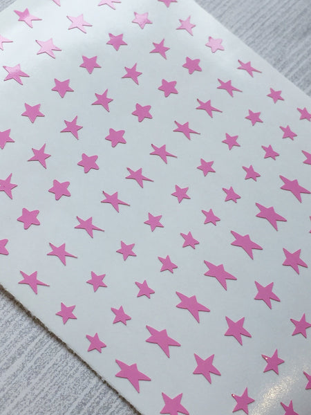 Retro Stars Nail Decal | Soft Pink