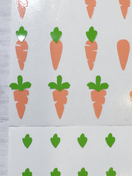 Carrot Nail Decal | Coral-Light Green