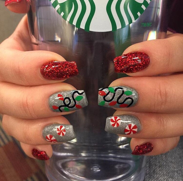 Peppermint Swirl Nail Decal | (Choose Color)