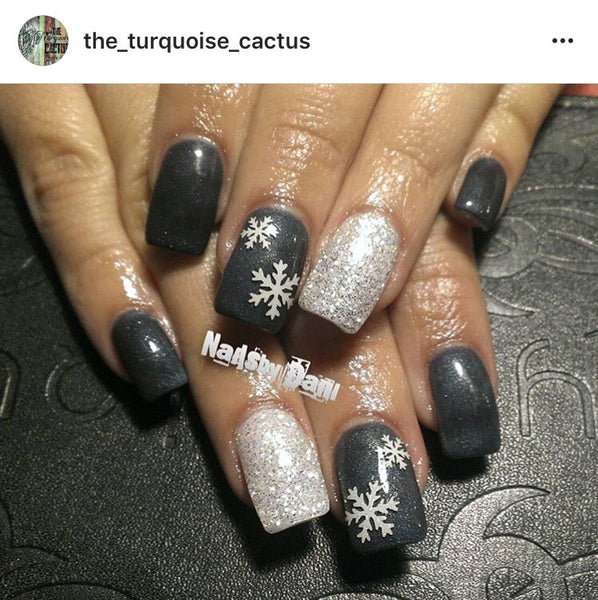 Snowflakes Small Nail Decal | White