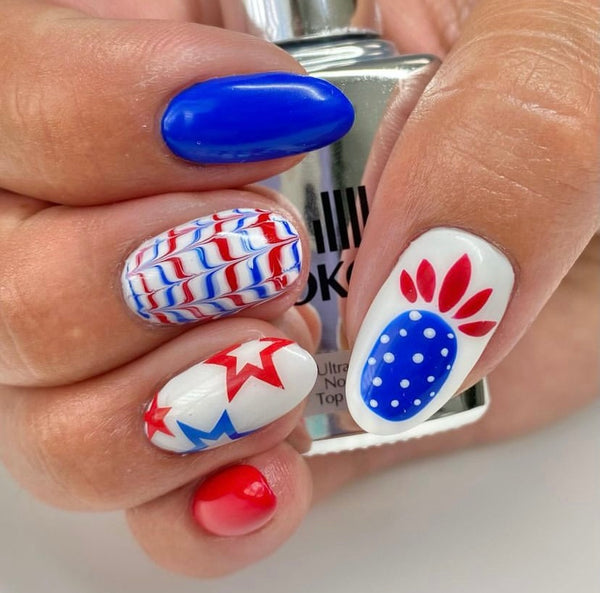 Starburst Sidewall Star Nail Decal | Red