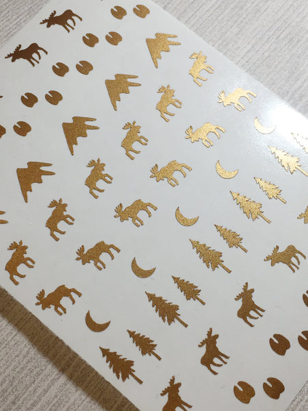 Moose Tracks Nail Decal | Copper Shimmer