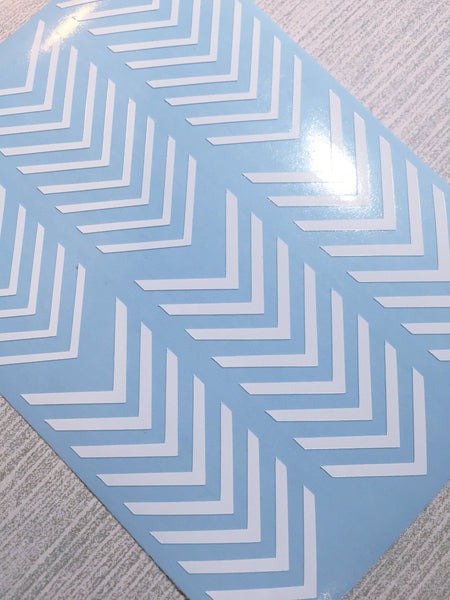 Single V Nail Decals | White