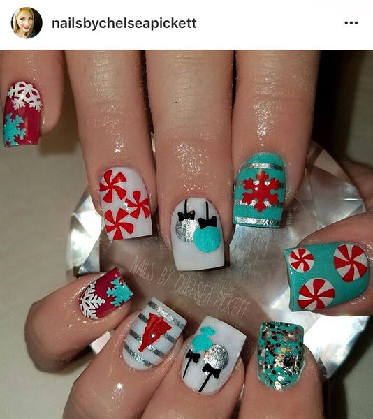 Peppermint Swirl Nail Decal | (Choose Color)