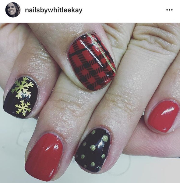 Snowflakes Small Nail Decal | Gold Shimmer