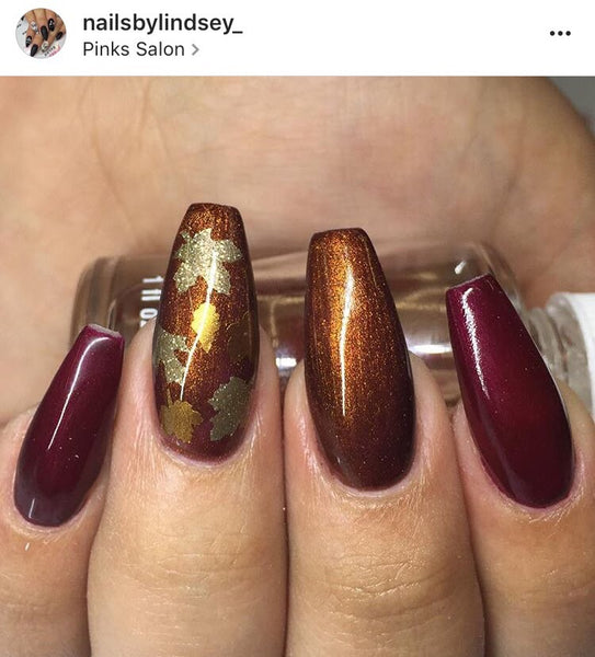 Leaves (Design 1) Nail Decal | Copper Shimmer