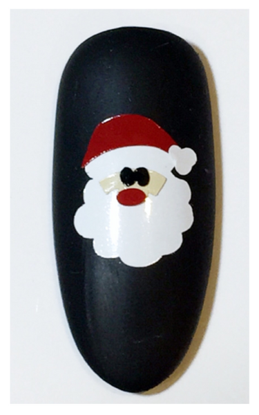 Santa Face Nail Decal | Dark Red