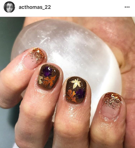 Leaves (Design 1) Nail Decal | Polished Metal // Purple
