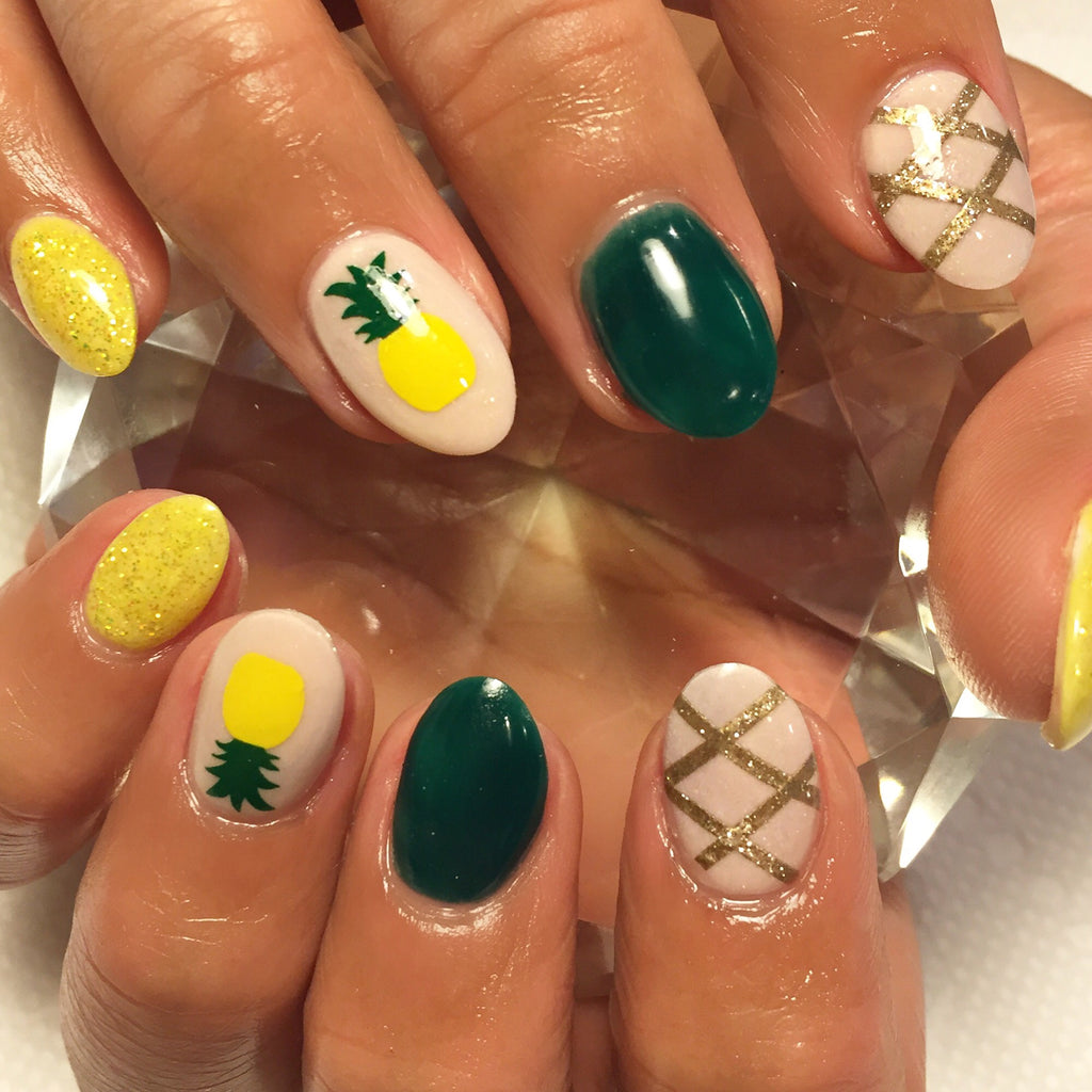 Flamingo Pineapple Leaf Design Water Decals Transfer Nail Art Stickers  BBB002 | BeautyBigBang