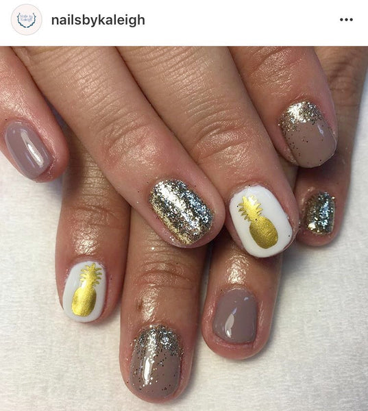 Pineapple Nail Decal | Gold Shimmer