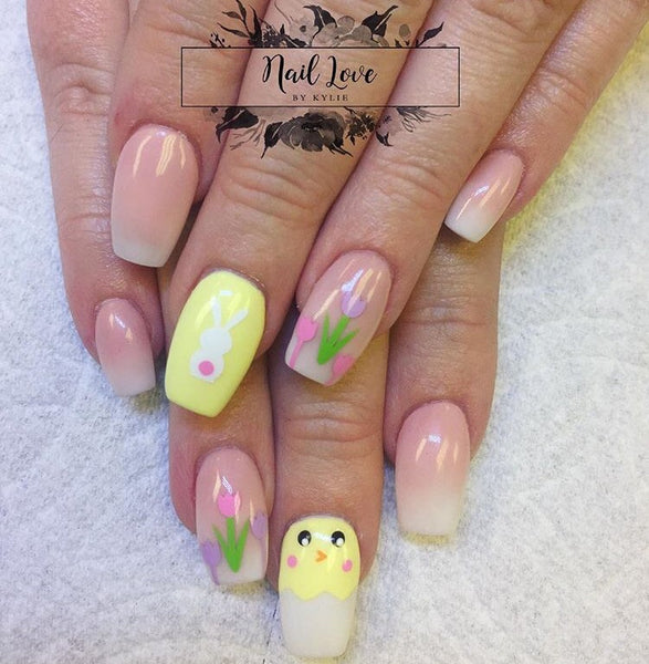 Easter Bunny Nail Decal | White + Tail Color Option