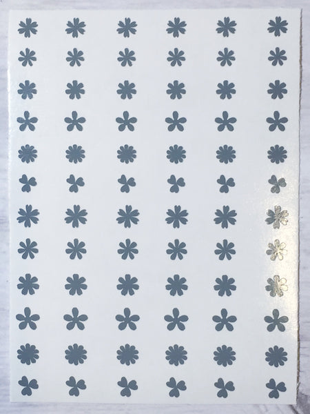 Flower Variety Nail Decal | Grey