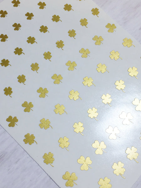 All Clovers Nail Decal | Gold Shimmer