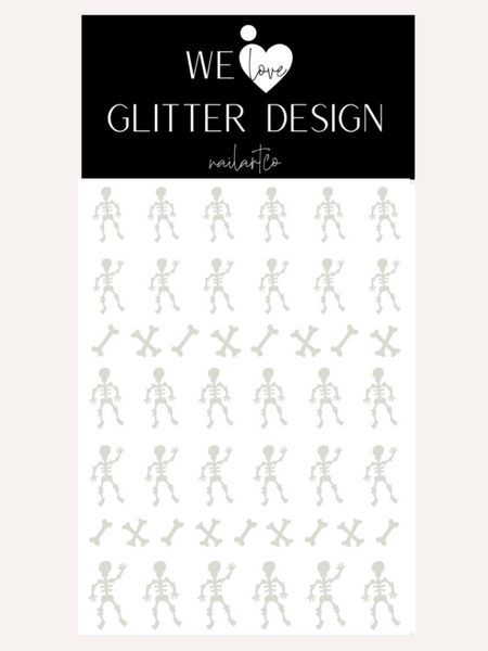Mr. Bones Nail Decal | Light Grey