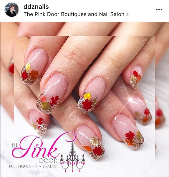 Leaves (Design 1) Nail Decal | Dark Red
