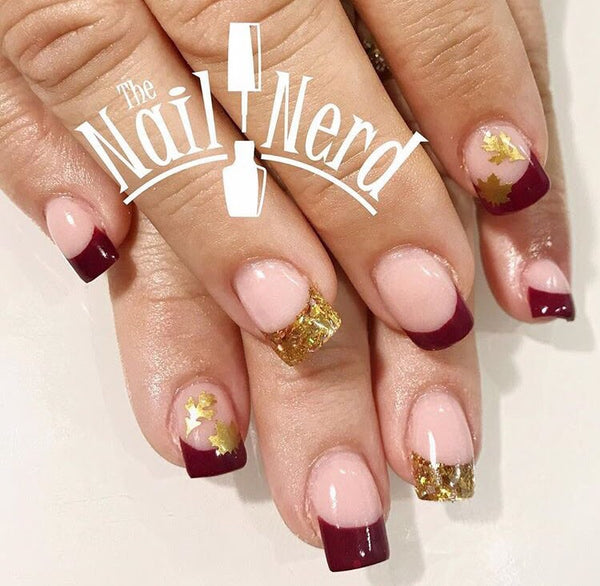 Leaves (Design 1) Nail Decal | Gold Shimmer