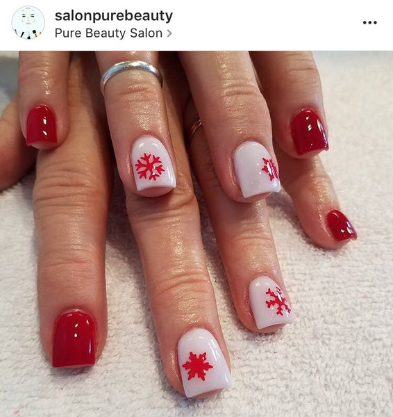 Snowflakes Large Nail Decal | Red