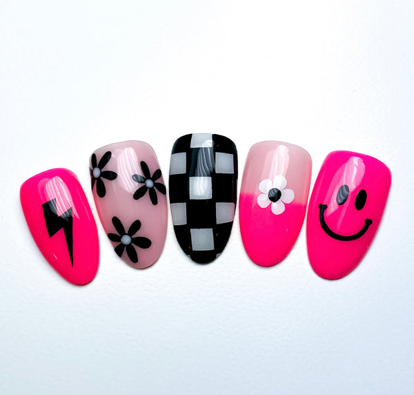 Checkered Print Nail Decal (Comes Un-Weeded) | Black