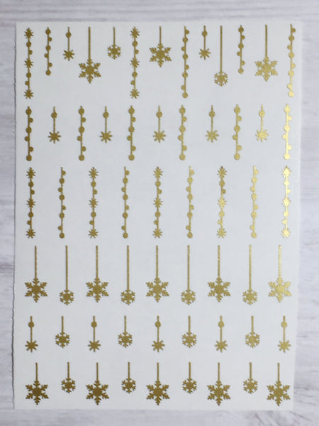 Snow Is Falling Nail Decal | Gold Shimmer