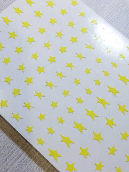 Retro Stars Nail Decal | Bright Yellow