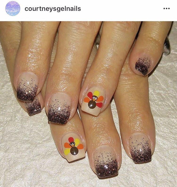 Gobble 'Til Ya Wobble Nail Decals | Red, Orange & Yellow