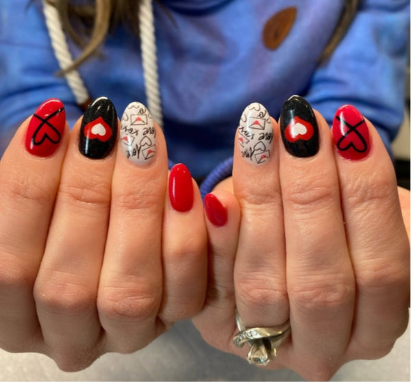 Ribbon Heart Nail Decal | Black (*Comes Un-Weeded)