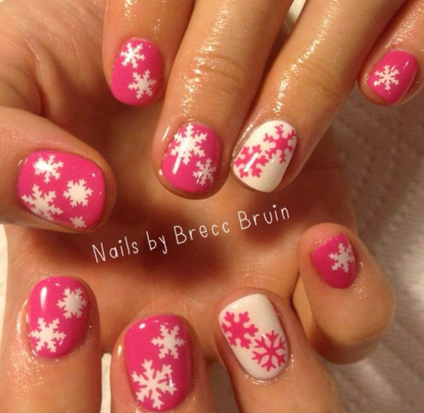 Snowflakes Small Nail Decal | White
