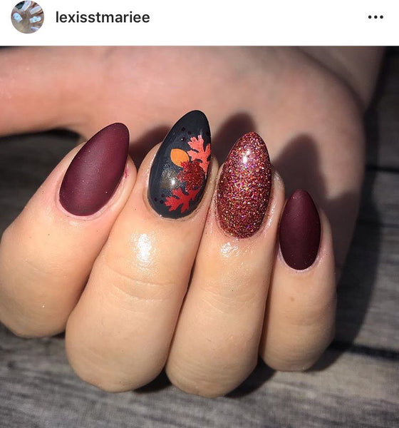 Leaves (Design 1) Nail Decal | Red