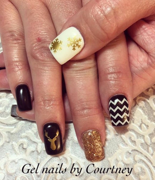 Oh Deer Nail Decal | Gold Shimmer