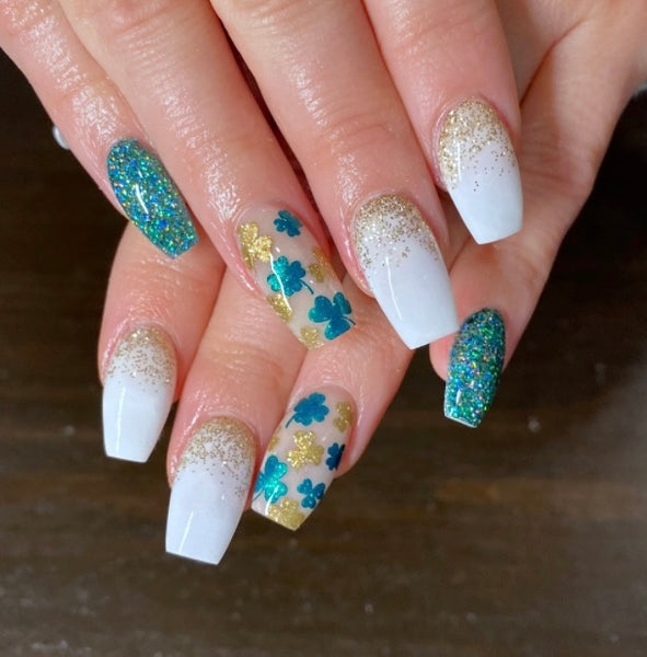 All Clovers Nail Decal | Sparkle Green