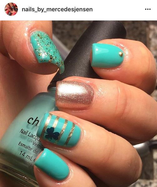 All Clovers Nail Decal | Sparkle Green