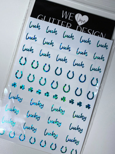 Luck Of The Irish Nail Decal | Holographic Sparkle // Green