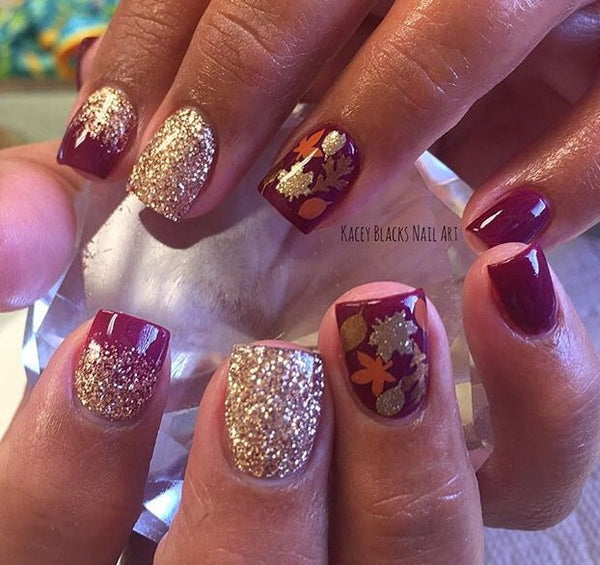 Leaves (Design 1) Nail Decal | Copper Shimmer