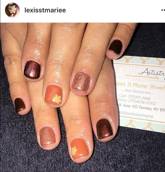 Leaves (Design 1) Nail Decal | Light Brown