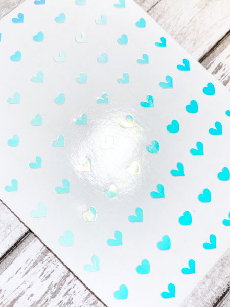 All Hearts Small Nail Decal | Opal White