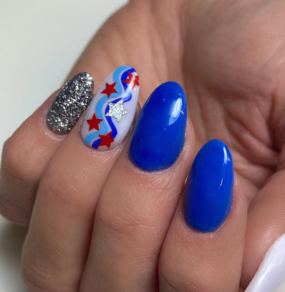 Wavy Lines Nail Decal | Ice Blue