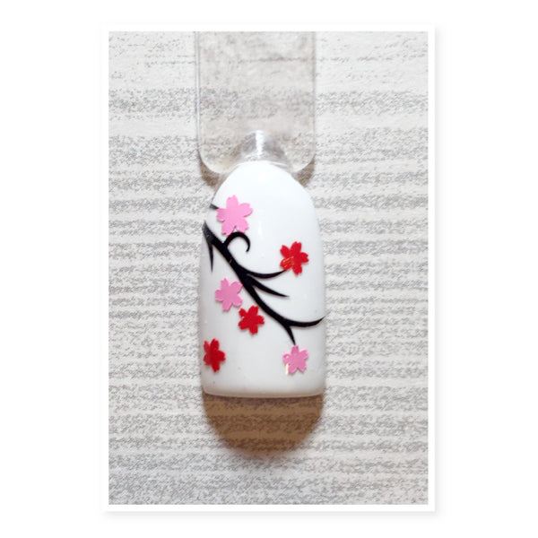 Cherry Blossom Nail Decal | Red