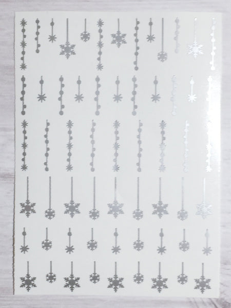 Snow Is Falling Nail Decal | Silver Shimmer