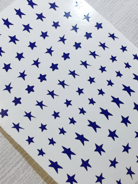 Retro Stars Nail Decal | Cobalt Blue